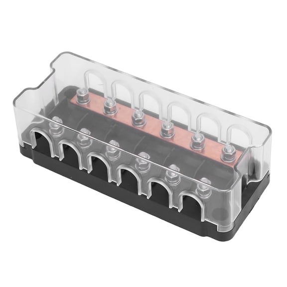 Heavy Duty 6 Way Circuit Fuse Block Mega AMG Screw Terminal Fuse Box Panel for Marine Boat RV Truck Trailer Auto Vehicle 32V DC Fuse Board 150-199 Characters Long Design