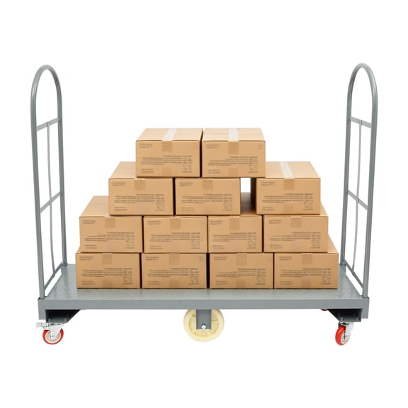 Heavy-Duty 60.5"x 15.7" Steel Dolly U-Boat Utility Push Cart Platform Hand Truck