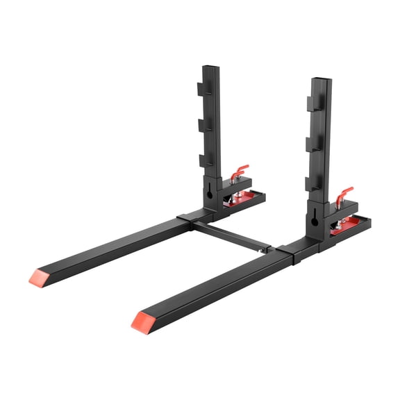 Heavy-Duty 60-Inch Tractor Pallet Forks, 4000 lb Capacity, Adjustable Stabilizer Bar&Anti-Tilt Design for Skid Steer Loader Buckets, Black