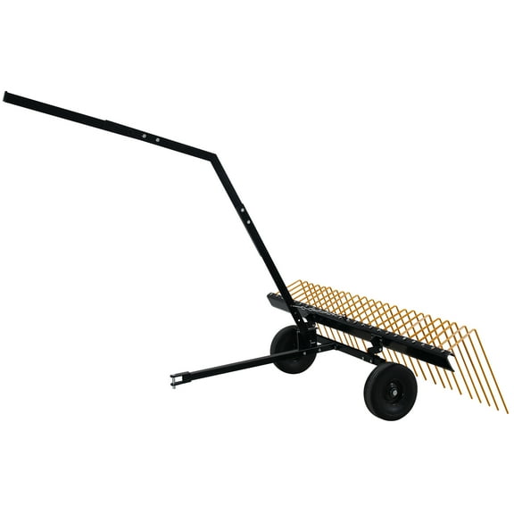 Heavy Duty 60" Tow-Behind Pine Straw Rake ATV/Mower Dethatcher Ideal for Lawn and Landscape Pine Needle Collection