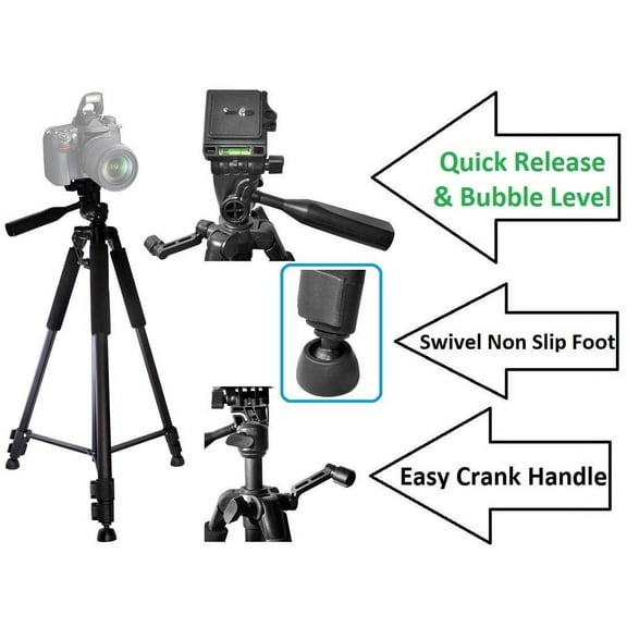 Heavy Duty 60" Tripod With Case for Fujifilm X-H1 X-Pro2 X-T2