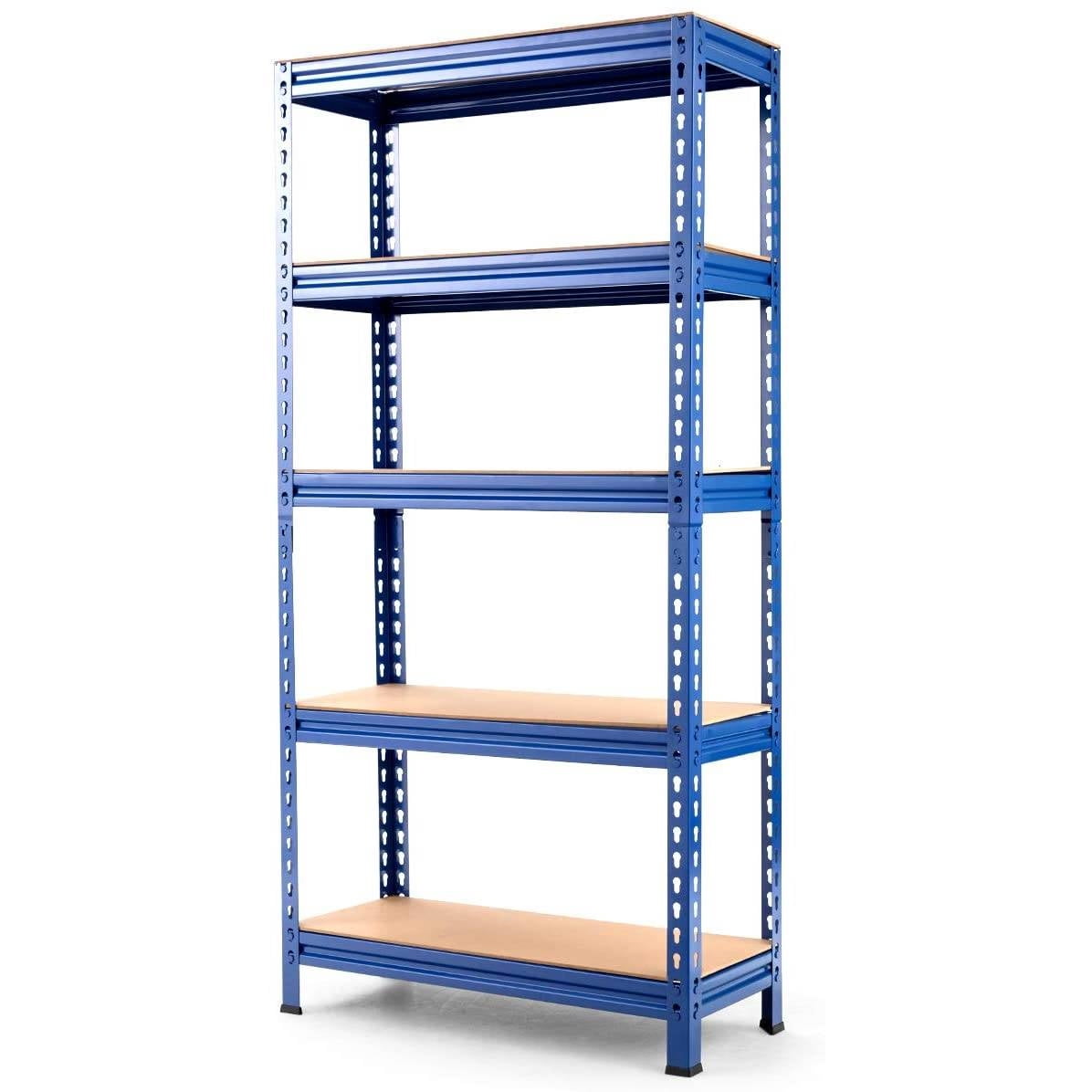 Navy Racks Storage Heavy Duty 60 inch Adjustable 5-Shelf Metal Storage Rack in Navy Blue ...