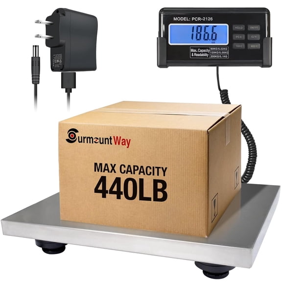 Heavy Duty 660lbs Digital LCD Stainless Steel Portable Platform Floor Scale for Shipping Postal Industrial Use