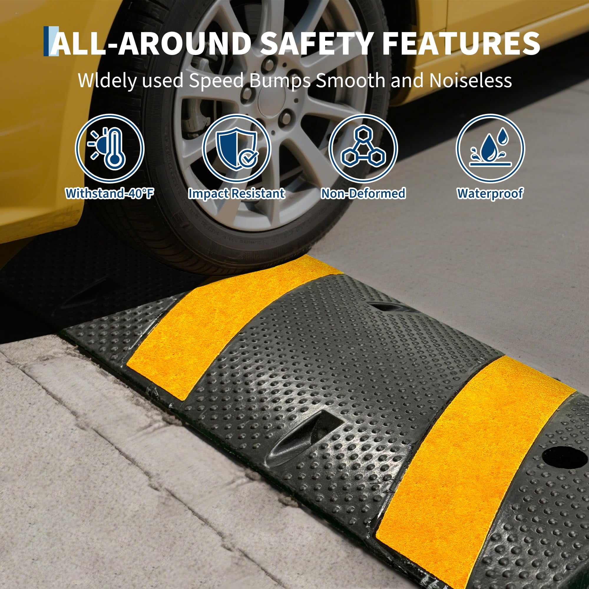 Bitumen Ramp Heavy Duty 6FT Rubber Speed Bumps – 25,000 lbs Load – Modular 2-Channel ...