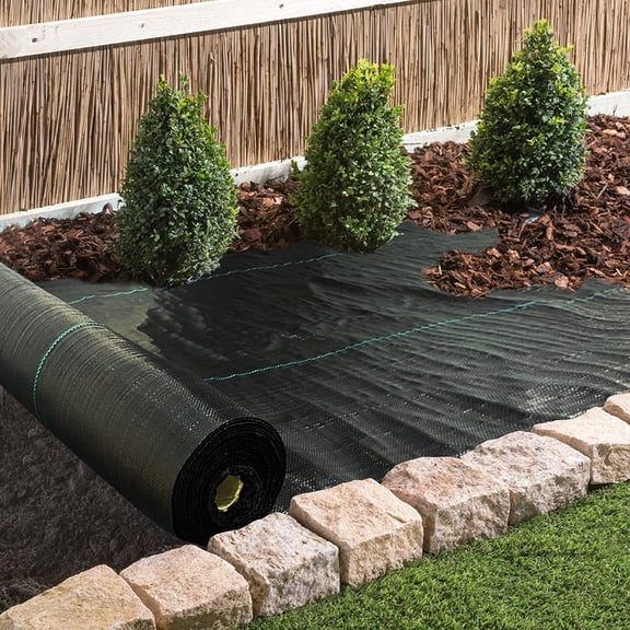 Heavy Duty 6ft x 300ft Weed Barrier Landscape Fabric, 3.2 oz Weed Block Gardening Ground Cover Mat, Woven Geotextile Underlayment and Commercial Driveway Fabric for Weed Control