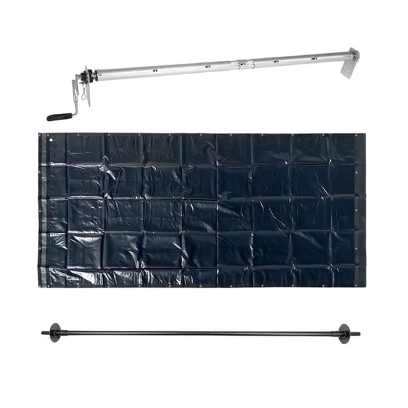 Heavy-Duty 7'6" x 22' Dump Truck Tarp Kit with Rear Anti-Sail Bow Set (Double Pocket - Waterproof Tarp)