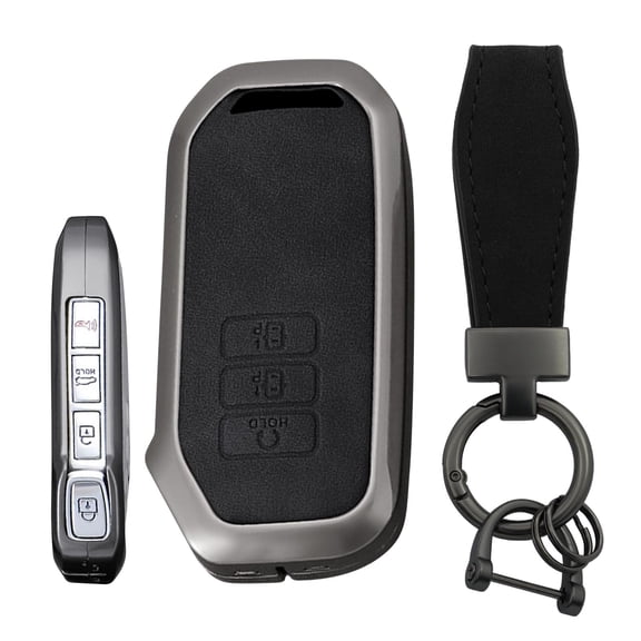 Heavy-Duty 7-Button Zinc Alloy Smart Key Fob Cover for Kia EV6 GT-Line K8 V6 Sportage Niro Hybrid 2023 Sorento Keyless Entry Remote Case with Metal Keychain Holder