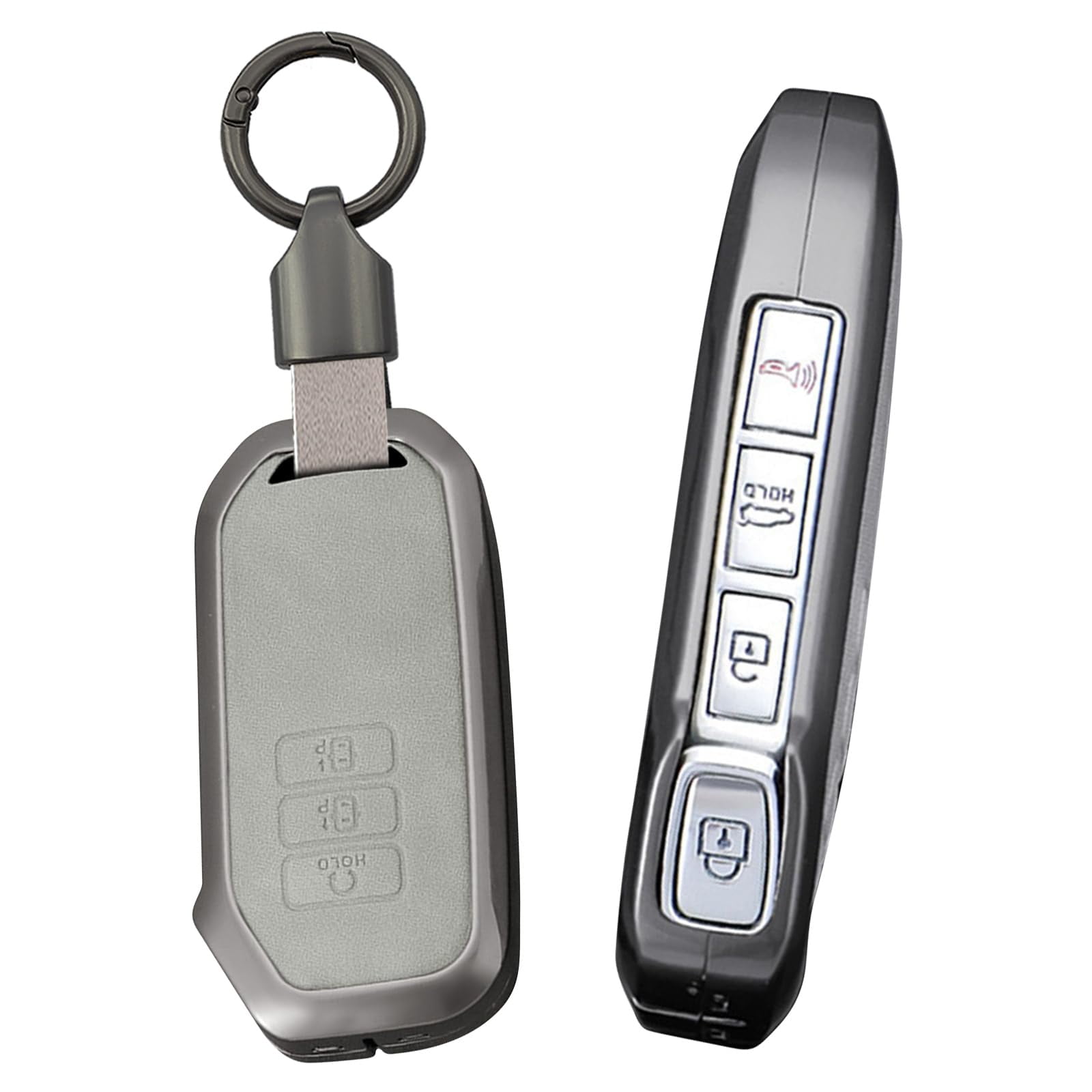 Heavy-Duty 7-Button Zinc Alloy Smart Key Fob Cover for Kia EV6 GT-Line K8 V6 Sportage Niro Hybrid 2023 Sorento Keyless Entry Remote Case with Metal Keychain Holder