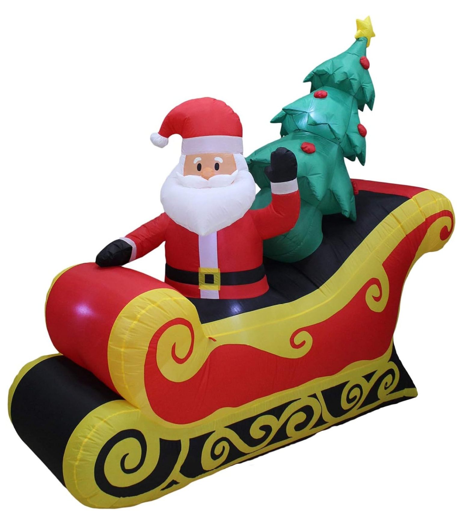 Heavy Duty 7 Foot Wide Weather Resistant Self Inflatable Blow Up Santa