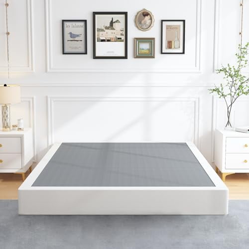Heavy Duty 7-Inch Metal Box Spring Mattress Foundation, King Size, 3000 lbs Max Weight, Non-Slip Quiet Design, Easy Assembly and Removable Washable Cover