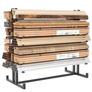 Heavy Duty 7-Tier Lumber Rack, 2000lb Capacity Freestanding Steel Pipe Storage Rack for Garage, Workshop & Basement Black