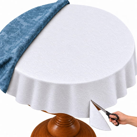 Heavy Duty 70 inch Round Quilted Table Pad Protector with Flannel Backing
