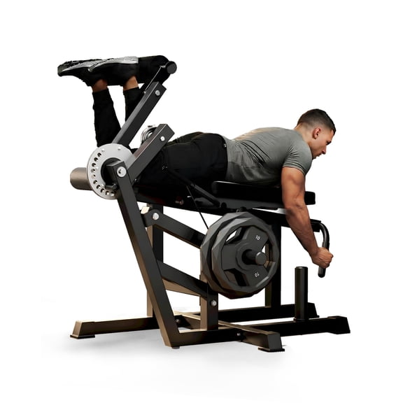 Heavy-Duty 700LB Leg Extension and Wave Machine for Home Gym Adjustable Seated & Lying Leg Wave Space-Saving Strength Training Equipment Compatible with 1'' & 2'' Weight Plates Color: Black
