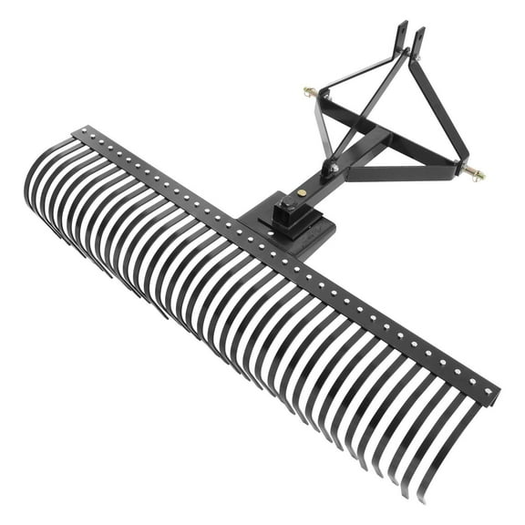 Heavy-Duty 72" Tow Dethatcher, 36 Steel Tines Rake for Tractors, 3-Point Hitch Lawn & Garden Attachment