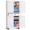 thumbnail image 1 of Heavy Duty 73'' Metal File Cabinet for Office & Workshop, 2 Drawers, Locking Doors, Adjustable Shelves, Mobile Wheels, Secure Steel Storage Cabinet, 1 of 7