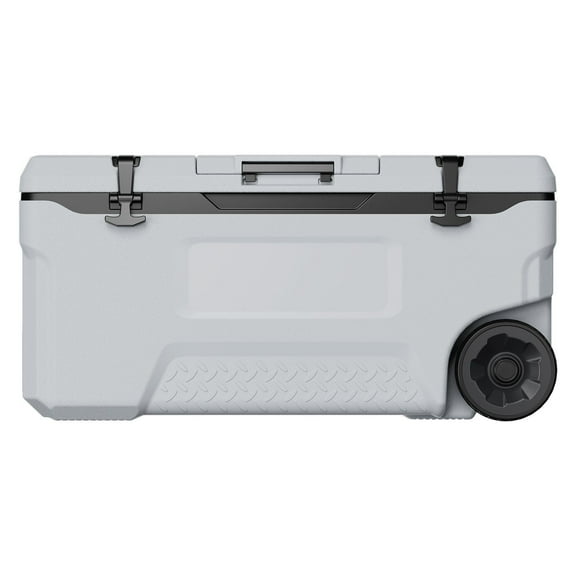 Heavy-Duty 74 QT Wheeled Cooler with Cup Holder, Insulated Portable Cooler Holds 120 Cans, Great for Tailgating