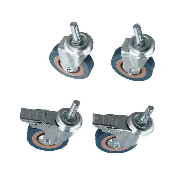 Heavy Duty 75mm Swivel Castor with Brake Trolley Casters wheels for Furniture, Set of 4