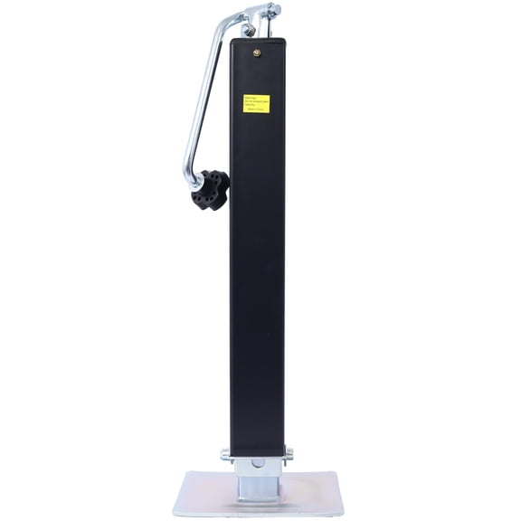 Heavy Duty 8,000 lbs Top Wind Weld on Square Tube Drop Leg Jack with 15 Travel for Trailers and RVs, Black Steel Construction