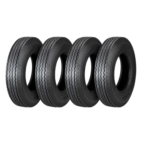 Heavy Duty 8-14.5 Trailer Tire Set of 4 - Load Range G, 14 Ply, 3040 lbs Capacity, 119J - For Utility, Boat, Camper Trailers - Color: System Default