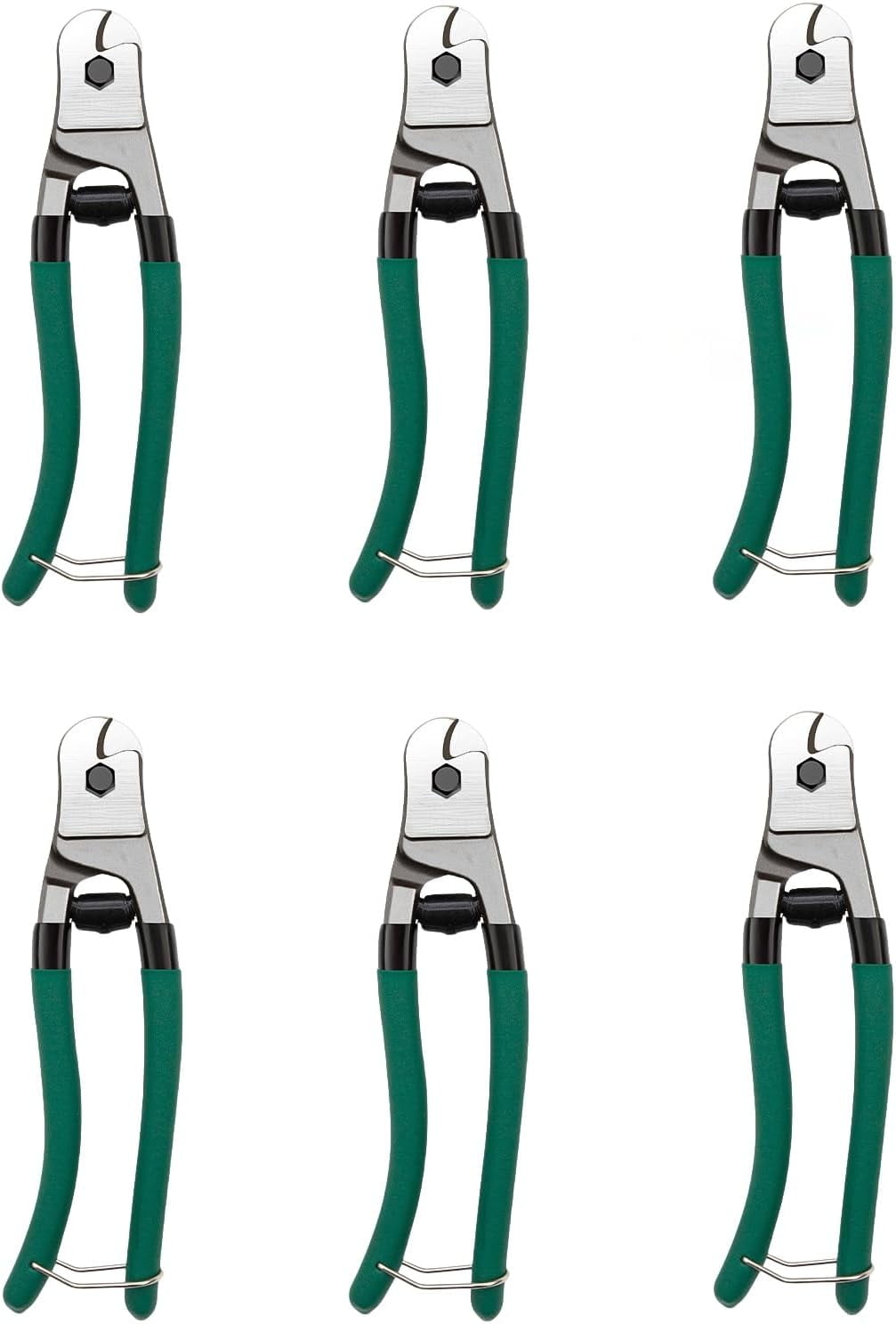 Heavy Duty 8-Inch Steel Wire Cutters for Wire Rope, Bike Cables & DIY Projects, Professional Cable Cutting Pliers with Comfortable Safety Spring-Loaded Handle & Safety Lock