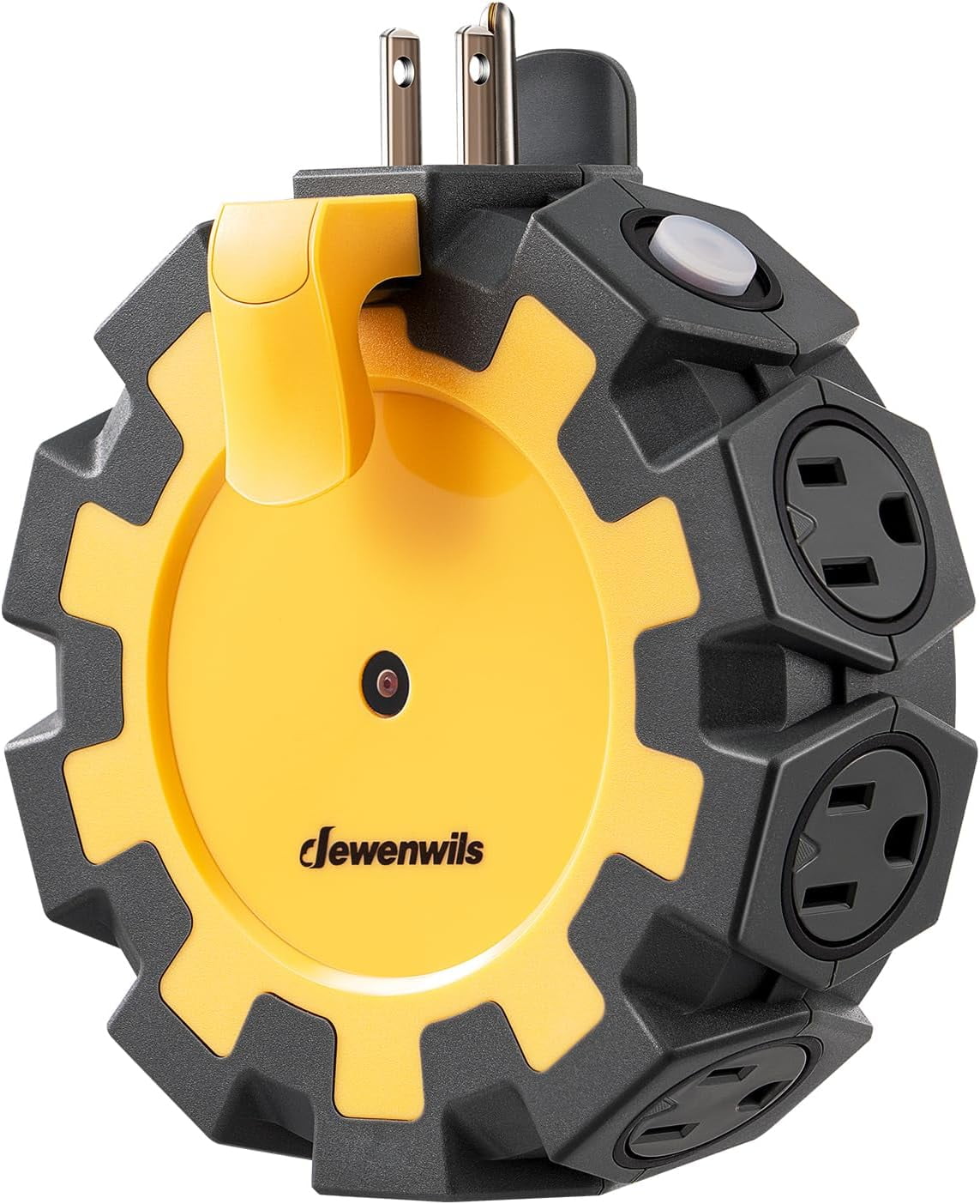 Heavy Duty 8 Outlet Power Hub with Swivel Safety Covers, Outdoor