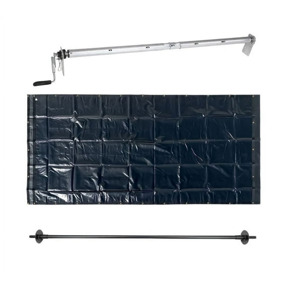 Heavy-Duty 8' x 10' Dump Truck Tarp Kit with Rear Anti-Sail Bow Set (Double Pocket - Waterproof Tarp)