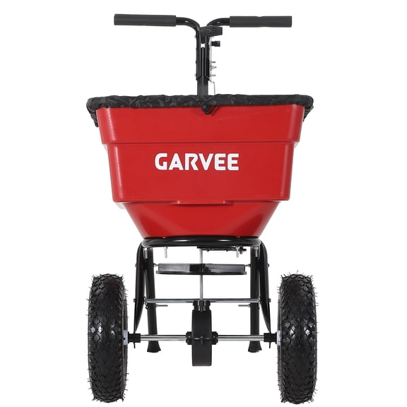 Heavy Duty 80/100/125LB Tow & Pull Behind Broadcast Spreader - Dual Auto-Stop Impeller, 30 Adjustable Settings, All-Terrain Wheels, UTV ATV Riding Mower & Tractor