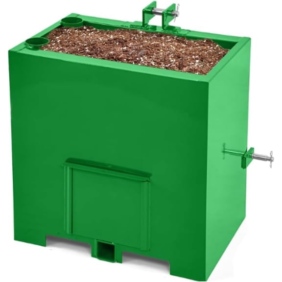 Heavy Duty 800 LBS Tractor Ballast Box Steel Rear Counterweight for Category 1 3-Point Hitch with 2" Receiver, 5 Cu.Ft Storage