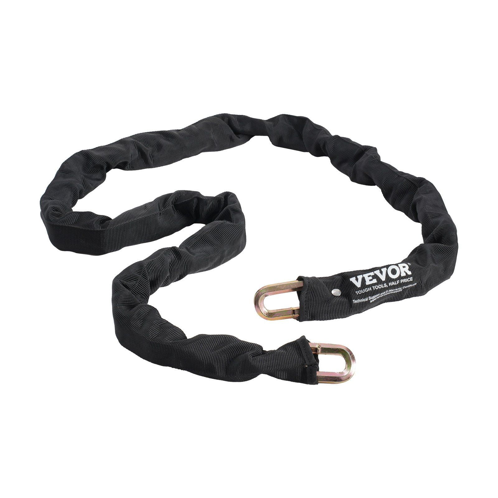 Heavy Duty 9.5mm Black Steel Bike Chain Lock 5.91 Ft Anti Theft Security for Bicycle Motorcycle Scooter Door Fence Gate