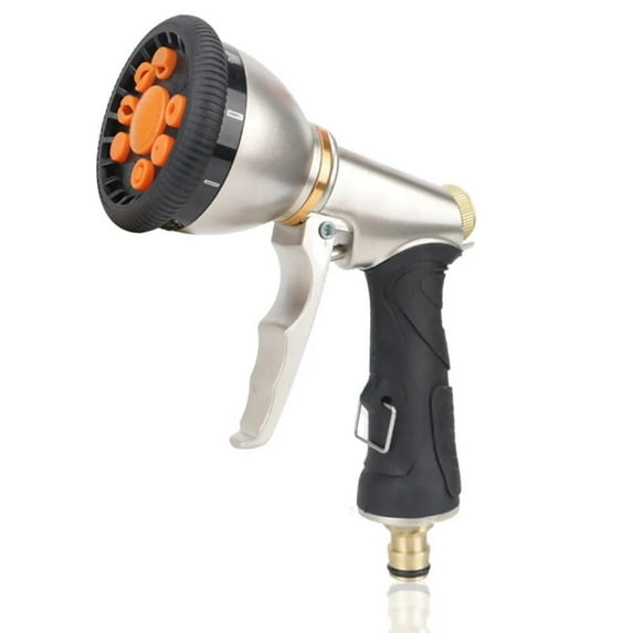 Heavy Duty 9 Patterns Adjustable Water Hose Sprayer Nozzle Gun for Watering Plants, Lawn& Garden, Washing Cars, Showering Pets