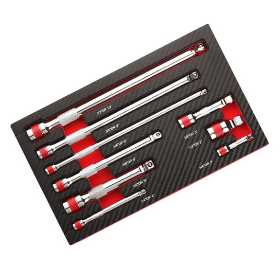 Heavy Duty 9 Piece Ball Head Socket Extensions Rod 1/4" 3/8" 1/2" Drive Socket Adapters for Auto Repair Tool Accessories