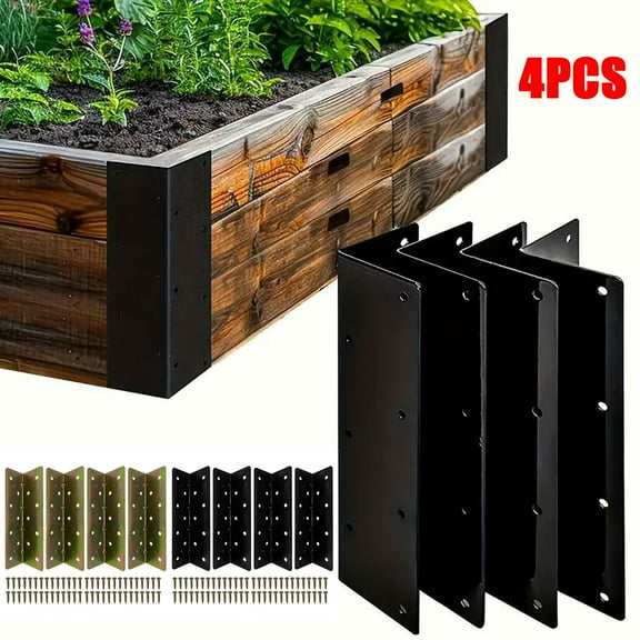 Heavy-Duty 90-Degree Angle Iron Corner Bracket 4 Pack | Industrial Metal Supports for Cabinets Bed Frames Shelves | 16x4.1x4.1 cm | Rust-Resistant Steel | Multi-Surface Mount