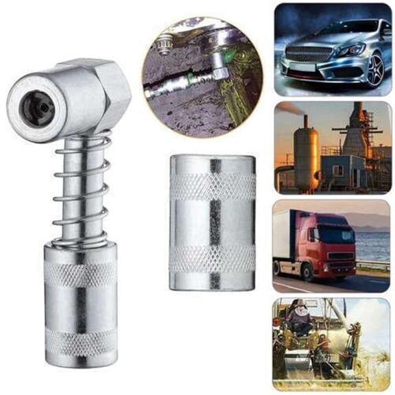 Heavy Duty 90 Degree Grease Coupler 3-Jaw, Spring-Loaded Sleeve, 3000-4500 PSI, Auto Farm Truck Industrial, 1-Pack