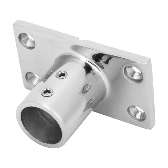 Heavy Duty 90 Degree Rectangular Marine Boat Hand Rail Base - 1 inch / 25.4 mm Inner Diameter Stainless Steel 316 Boat Rail Fitting Hardware