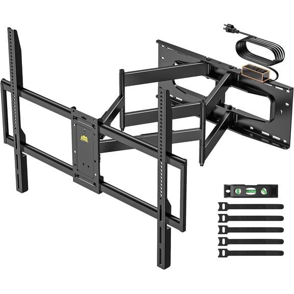 Heavy Duty 98 100 inch TV Wall Mount with Power Strip for 50100 Inch Large TVs up to 220 lbs,Full Motion TV Mount Bracket Smooth Swivel,Tilt,Extends,VESA 800x600mm,16-24 Wood Studs