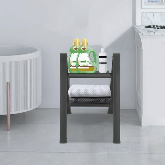 Heavy Duty A-Frame Ladder, No Assembly Required Black Aluminum Display Rack 300kg