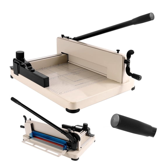 Heavy Duty A4 Paper Trimmer Cuts 400 Sheets, HSS Sharp Anti-Rust Blade, Safety Button Lock, Adjustable Cutting Size, Multi-Material (Paper/PVC/Card/Leather) Space Saving Crafting Essential