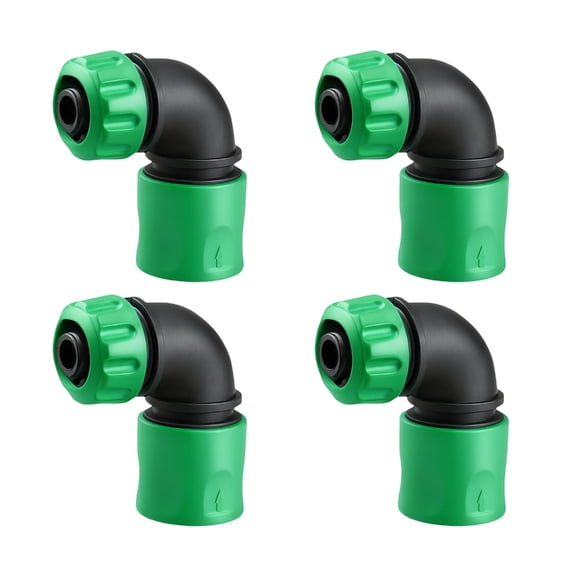 Heavy Duty ABS 90 Degree Hose Couplers Elbow Joints Fast Release Connectors Suitable For Gardening Water Systems 4 Pack