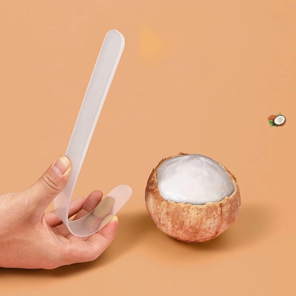 Heavy Duty ABS Coconut Shell Opener with Soft Blade & Protective Cover Multifunctional Tool for Easy Coconut Meat Scooping, Durable Kitchen & Camping Gadget for Nuts and Shells