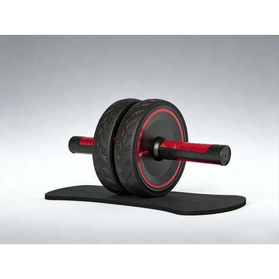 Heavy Duty Ab Roller Wheel with Knee Pad Professional Metal Handle Rubber Grip Abdominal Trainer for Home Gym Strength Training