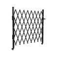 thumbnail image 1 of Heavy-Duty Accordion Folding Security Gate - 360° Rolling Barricade, Adjustable Aluminum Expandable Fence, Portable Retractable Gate for Garage, Garden, Courtyard, Black, 1 of 6