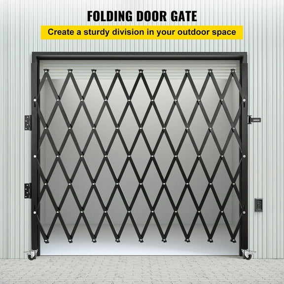 Heavy-Duty Accordion Security Gate, 85" H x 95" W - Flexible Folding Barrier, Anti-Theft Scissor Gate for Retail/Home
