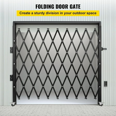 Heavy-Duty Accordion Security Gate, 85" H x 95" W - Flexible Folding Barrier, Anti-Theft Scissor Gate for Retail/Home