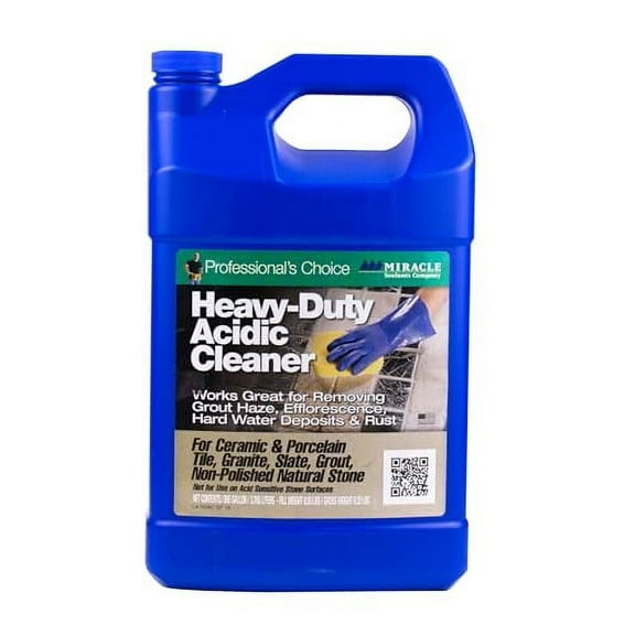 G3C3324L Miracle Sealants Heavy-Duty Acidic Cleaner for Tile & Stone, Grout Haze, Rust Stain & Efflorescence Remover, Gallon