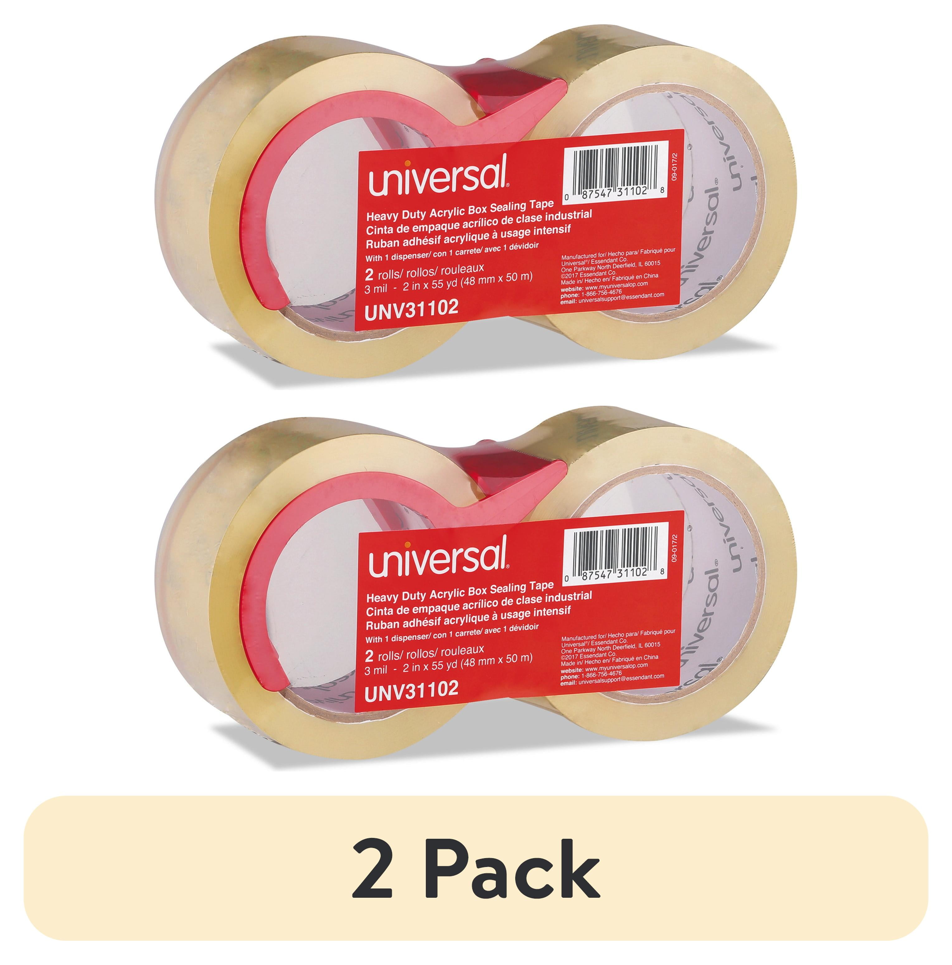 Heavy-Duty Acrylic Box Sealing Tape with Dispenser, 3 Heavy-Duty Acrylic Box Sealing Tape with Dispenser, 3