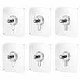 thumbnail image 1 of Heavy Duty Adhesive Hooks - 2-In-1 No Nail Wall Hangers With Screw Sticker, Waterproof Rustproof For Hanging Shelf, Kitchen, Bathroom, Home And Office(6Pc), 1 of 8