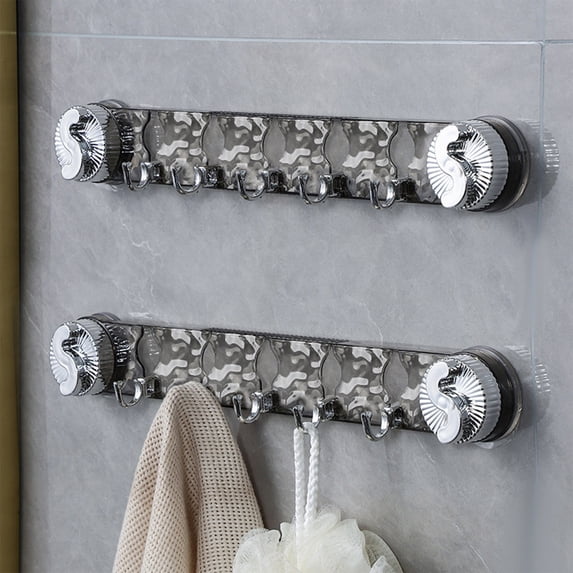 Heavy Duty Adhesive Hooks for Bathroom & Kitchen | Strong Non-Drill Wall Hooks | No Falling Clear Plastic Storage Hooks | Easy Installation