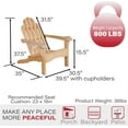 Heavy Duty Adirondack Chair with Cup Holder in Unfinished Authentic