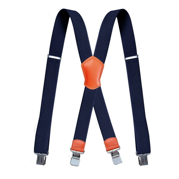 Heavy Duty Adjustable 1.5 Inch Elastic Suspenders with Clips X Back Braces Big and Tall Mens Suspenders