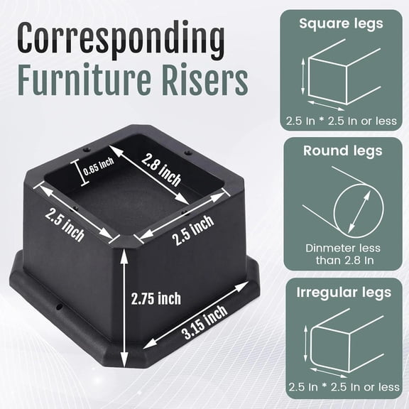 Heavy Duty Adjustable 2 Inch Bed Risers Dorm Lift Btsd-Home Furniture